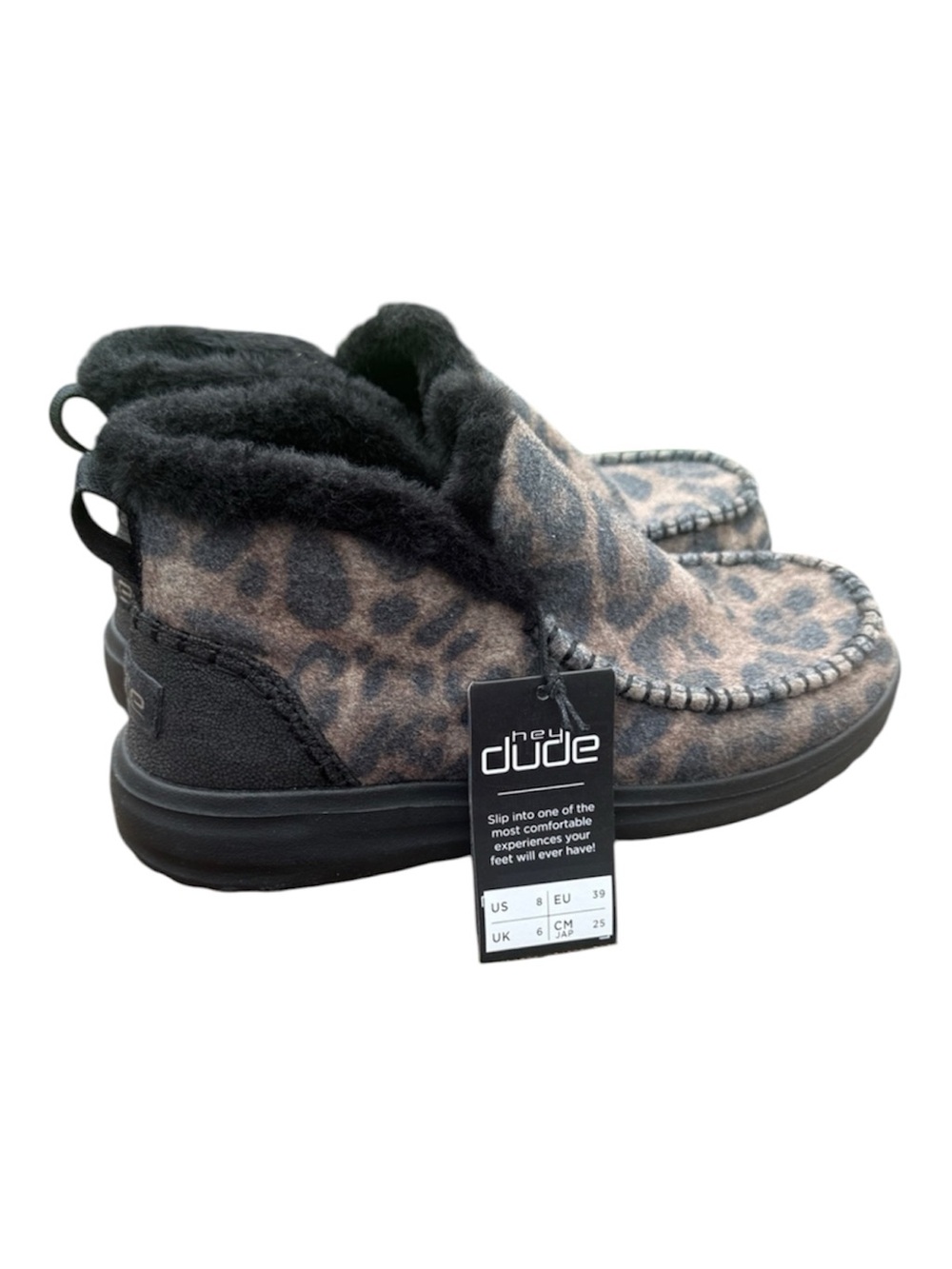 Hey Dude Denny Slip On Bootie Leopard Print Size 8